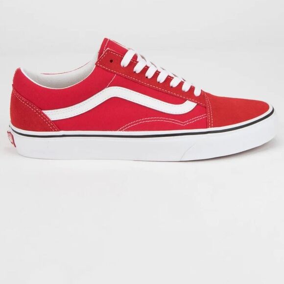 Vans Other - VANS M8 W9.5 Unisex Old Skool Racing Red True White Suede Canvas Leather Sneaks